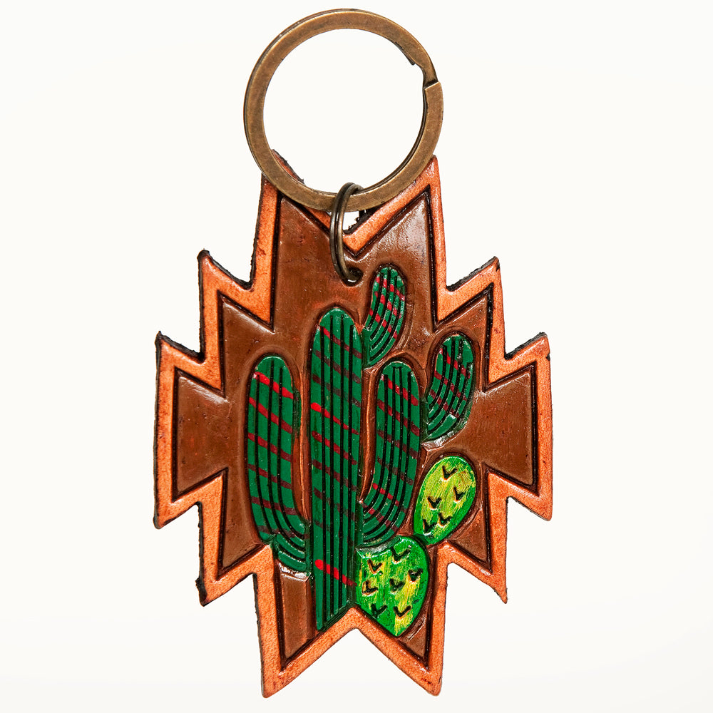 American Darling ADKR186 Hand Tooled Carved Genuine Leather Keyring