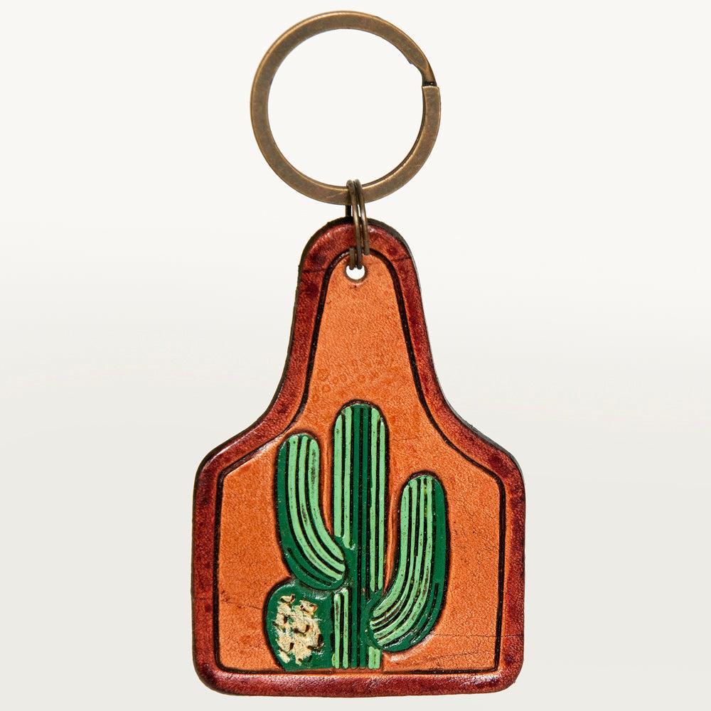 American Darling ADKR190 Hand Tooled Carved Genuine Leather Keyring