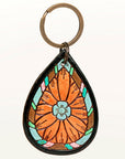 American Darling ADKR191 Hand Tooled Carved Genuine Leather Keyring