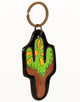 American Darling ADKR197 Hand Tooled Carved Genuine Leather Keyring