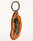 American Darling ADKR198 Hand Tooled Carved Genuine Leather Keyring