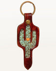 American Darling ADKR202 Hand Tooled Carved Genuine Leather Keyring