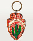 American Darling ADKR207 Hand Tooled Carved Genuine Leather Keyring