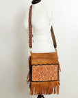 American Darling ADBGA239A Cross Body Hand Tooled Genuine Leather women bag western handbag purse