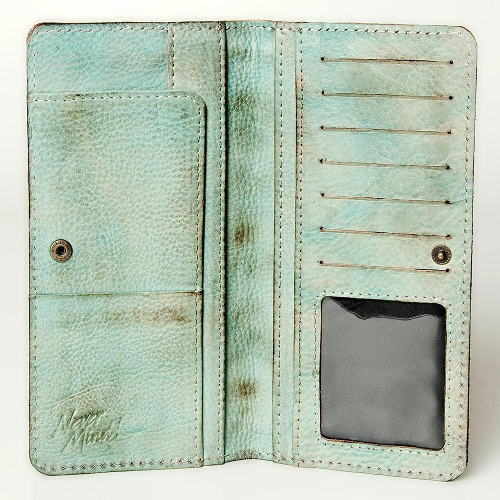 Never Mind Nmbg104B Wallet Vintage Handmade Genuine Cowhide Leather Women Bag Western Handbag Purse