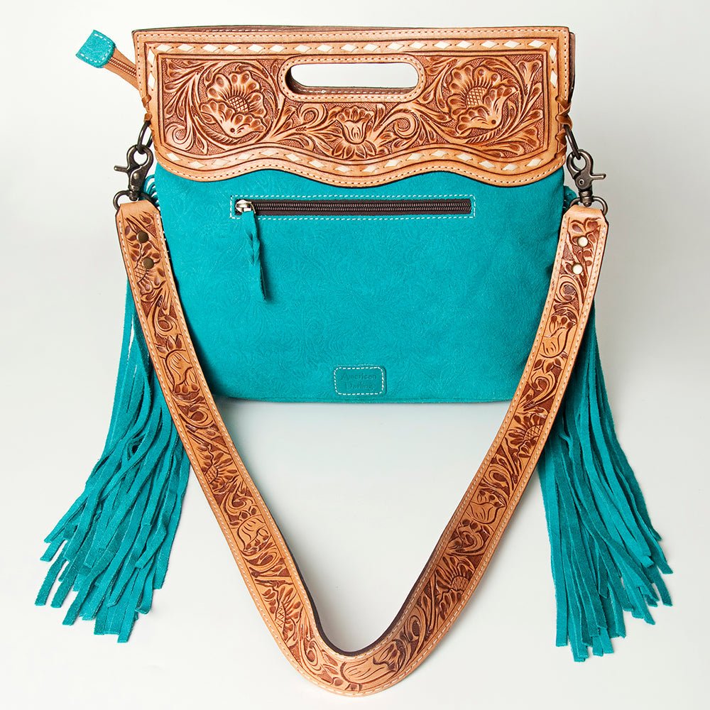 American Darling Clutch Hand Tooled Hair On Genuine Leather Women Bag Western Handbag Purse