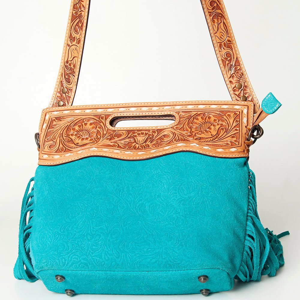 American Darling Clutch Hand Tooled Hair On Genuine Leather Women Bag Western Handbag Purse
