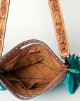 American Darling Clutch Hand Tooled Hair On Genuine Leather Women Bag Western Handbag Purse