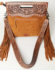American Darling Clutch Hand Tooled Hair On Genuine Leather Women Bag Western Handbag Purse