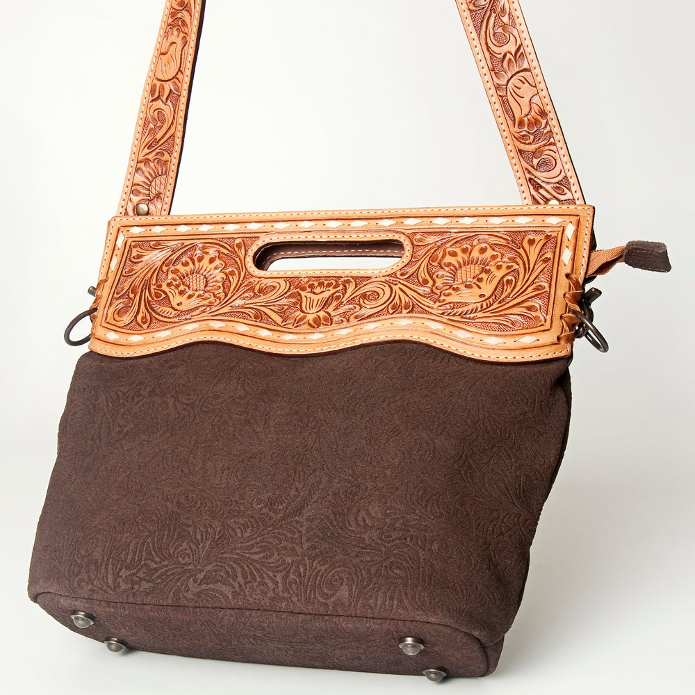 American Darling Clutch Hand Tooled Hair On Genuine Leather Women Bag Western Handbag Purse