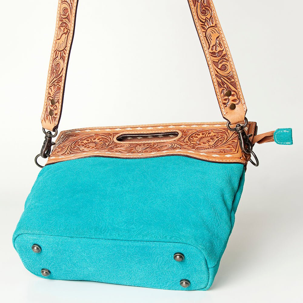 American Darling Clutch Hand Tooled Hair On Genuine Leather Women Bag Western Handbag Purse