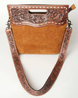 American Darling Clutch Hand Tooled Hair On Genuine Leather Women Bag Western Handbag Purse