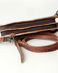 American Darling Clutch Hand Tooled Hair on Genuine Leather Western Women Bag Handbag Purse | Crossbody for Cute