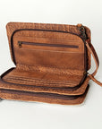 American Darling Clutch Hand Tooled Hair on Genuine Leather Western Women Bag Handbag Purse | Crossbody for Cute