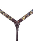 Bar H Equine Premium Hand Tooled Leather Breast Collar  Stainless Steel Hardware Brown