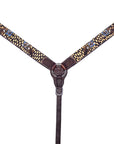 Bar H Equine Premium Hand Tooled Leather Breast Collar  Stainless Steel Hardware Brown