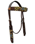 Bar H Equine Premium Hand Tooled Leather Breast Collar  Stainless Steel Hardware Brown