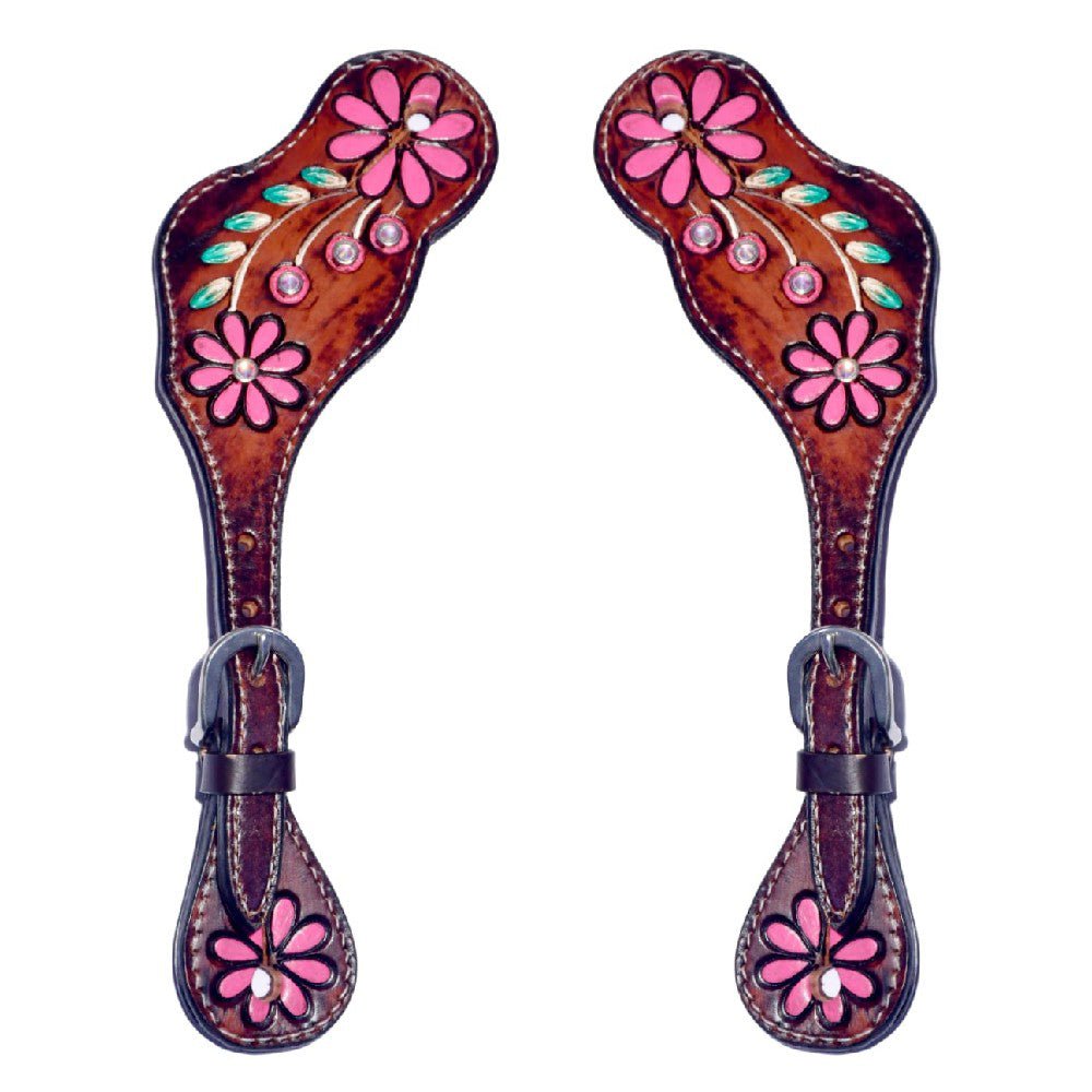 Durable Handcrafted PremiumLeather Spur Straps For Women Western Riding Show Rodeo
