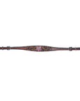 Bar H Equine Premium Hand Tooled Leather Wither Strap Breast Collar Stainless Steel Hardware Brown