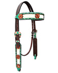 Bar H Equine Premium Hand Tooled Leather Stainless Steel Hardware Breast Collar Brown