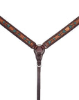 Bar H Equine Austin Arrow Spotted Leather One Ear Headstall Brown