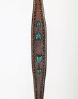 Bar H Equine Austin Arrow Spotted Leather One Ear Headstall Brown