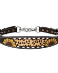 Bar H Equine Genuine Western American Leather Horse Premium Headstall & Breast Collar Set