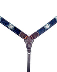 Bar H Equine Genuine Western American Leather Horse Premium Headstall & Breast Collar Set