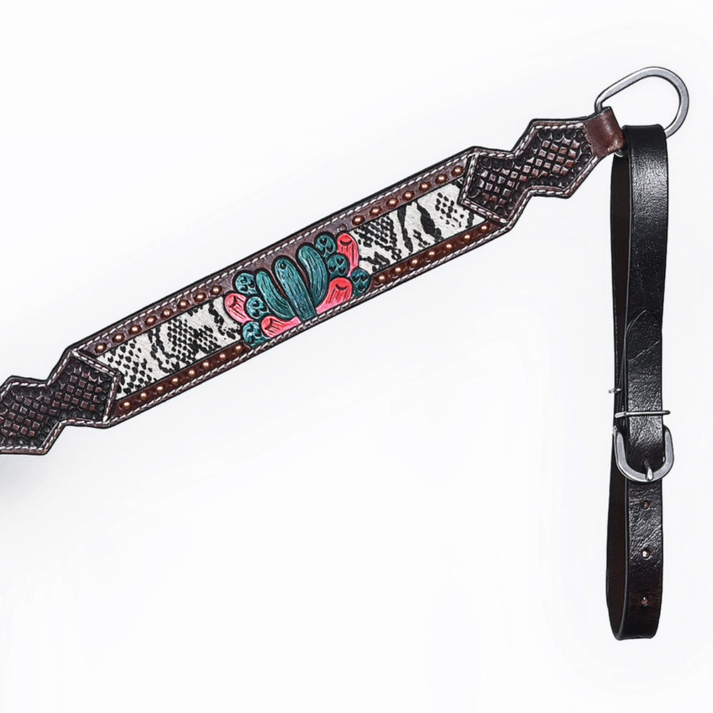 Bar H Equine American Leather Horse Saddle Tack One Ear Headstall | Breast Collar | Browband Headstall | Wither Strap | Tack Set for Horses BER170