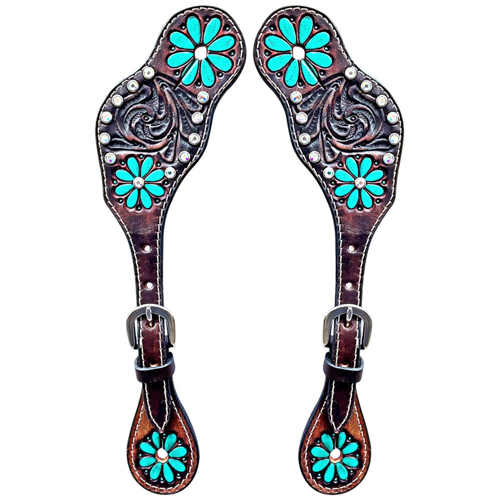 Durable Handcrafted PremiumLeather Spur Straps For Women Western Riding Show Rodeo
