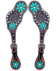 Durable Handcrafted PremiumLeather Spur Straps For Women Western Riding Show Rodeo