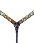 Bar H Equine Western Horse Floral Cheetah Print Genuine American Leather Tack Set