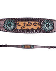 Bar H Equine Western Horse Hand Tooled Genuine Leather Wither Strap Brown