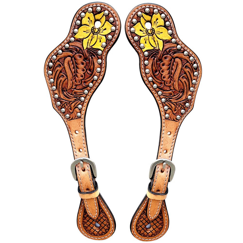 Durable Handcrafted PremiumLeather Spur Straps For Women Western Riding Show Rodeo