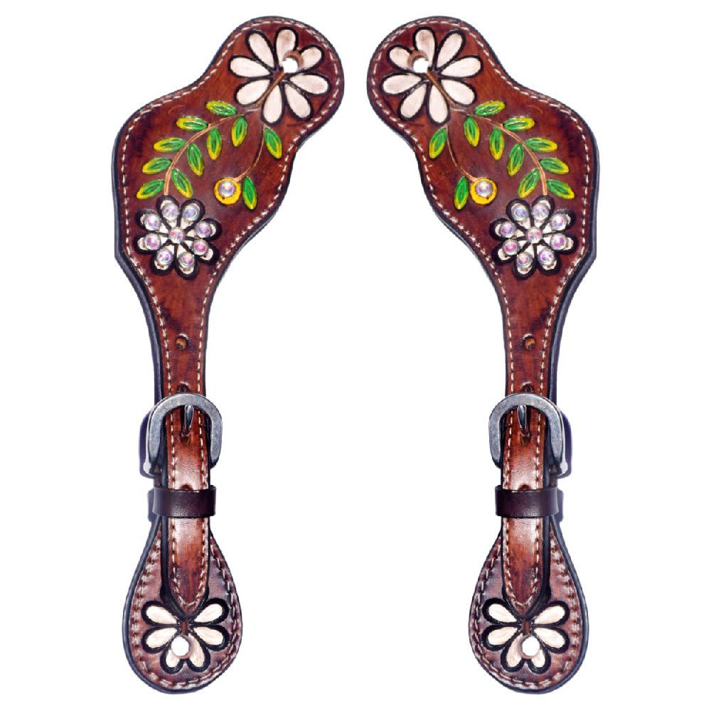Durable Handcrafted PremiumLeather Spur Straps For Women Western Riding Show Rodeo