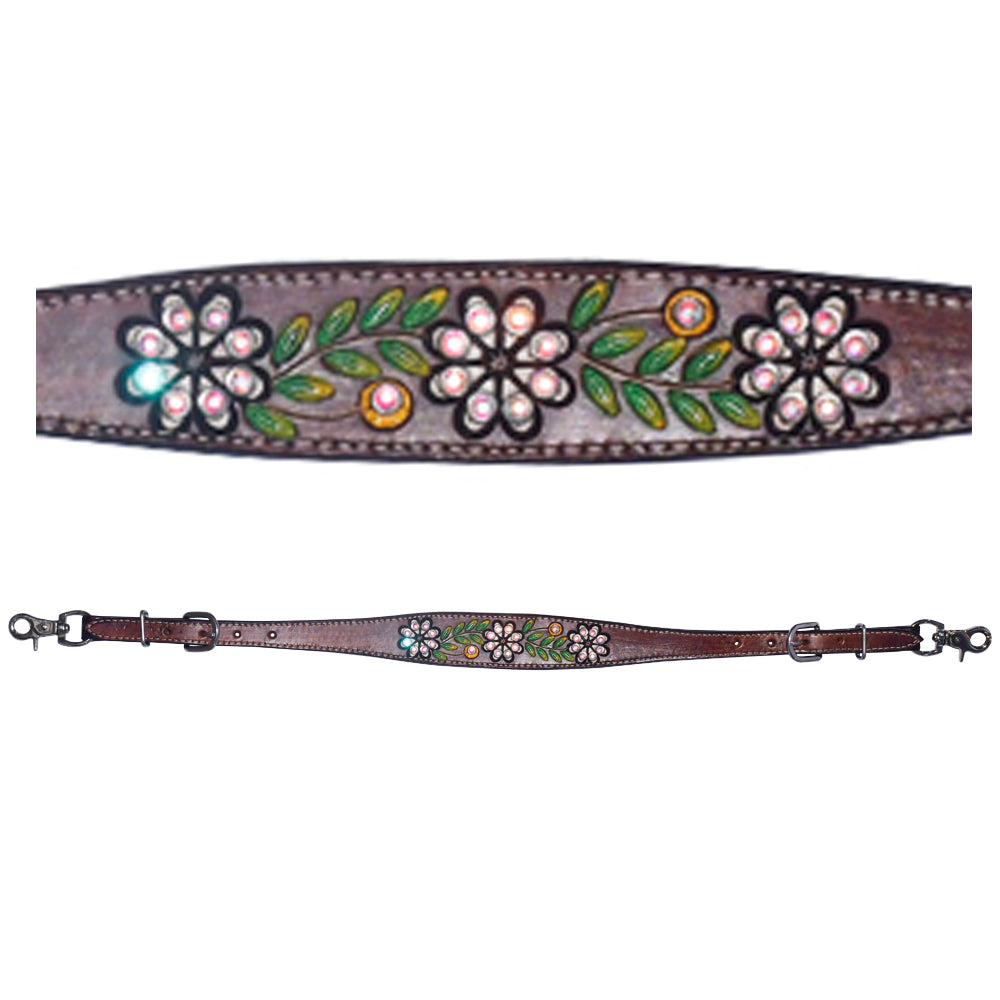 Bar H Equine Genuine Western American Leather Horse Premium Headstall &amp; Breast Collar Set