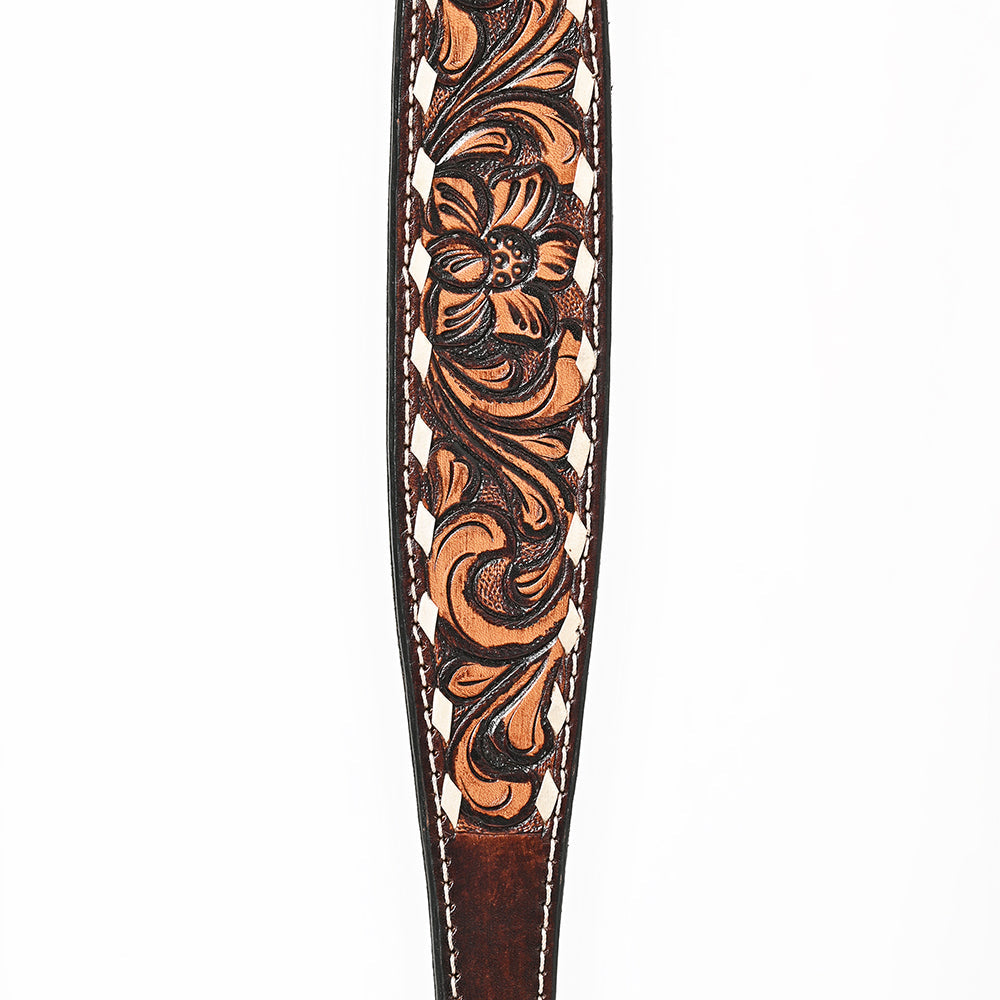 Bar H Equine Genuine Western American Leather Horse Premium Headstall &amp; Breast Collar Set