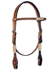 Bar H Equine Western Horse Rawhide Genuine American Leather Tack Set Brown