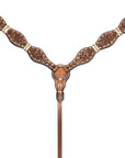 Bar H Equine Western Horse Floral Rawhide Genuine American Leather Tack Set