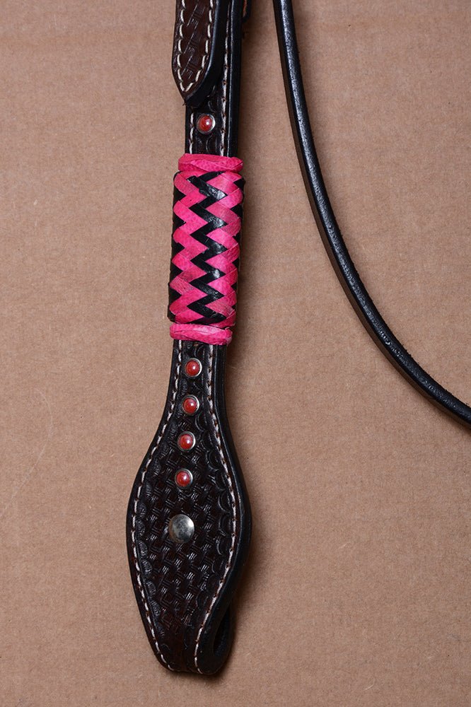 Bar H Equine Genuine Western American Leather Horse Premium Headstall &amp; Breast Collar Set