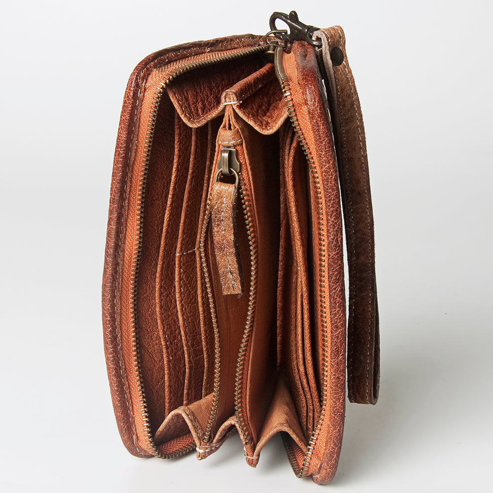 Never Mind Nmbgz110A Wallet Vintage Handmade Genuine Cowhide Leather Women Bag Western Handbag Purse