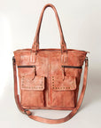 Never Mind Nmbg116A Tote Vintage Handmade Genuine Cowhide Leather Women Bag Western Handbag Purse