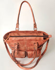 Never Mind Nmbg116A Tote Vintage Handmade Genuine Cowhide Leather Women Bag Western Handbag Purse