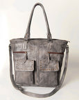 Never Mind Nmbg116B Tote Vintage Handmade Genuine Cowhide Leather Women Bag Western Handbag Purse