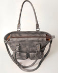 Never Mind Nmbg116B Tote Vintage Handmade Genuine Cowhide Leather Women Bag Western Handbag Purse