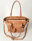 Never Mind Nmbg116C Tote Vintage Handmade Genuine Cowhide Leather Women Bag Western Handbag Purse