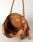 Never Mind Nmbg116C Tote Vintage Handmade Genuine Cowhide Leather Women Bag Western Handbag Purse
