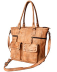 Never Mind Nmbg116C Tote Vintage Handmade Genuine Cowhide Leather Women Bag Western Handbag Purse