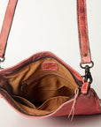 Vintage Leather Crossbody Bag For Women Handmade Genuine Cowhide With Durable Hardware