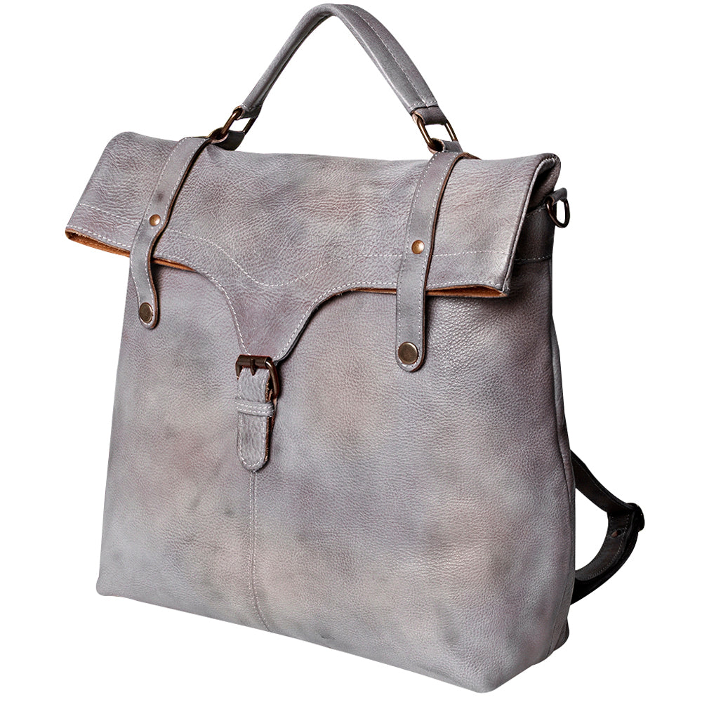 Never Mind Nmbg109B Backpack Vintage Handmade Genuine Cowhide Leather Women Bag Western Handbag Purse